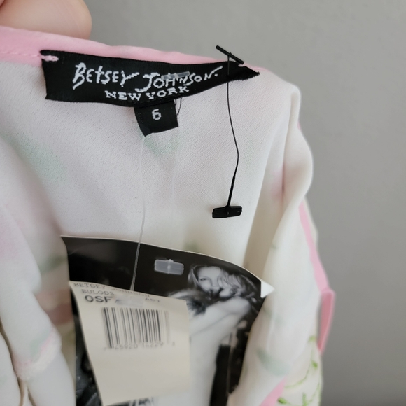 Vintage Betsey Johnson Silk Embroidered Floral Dress size 6 NWT - Picture 8 of 9